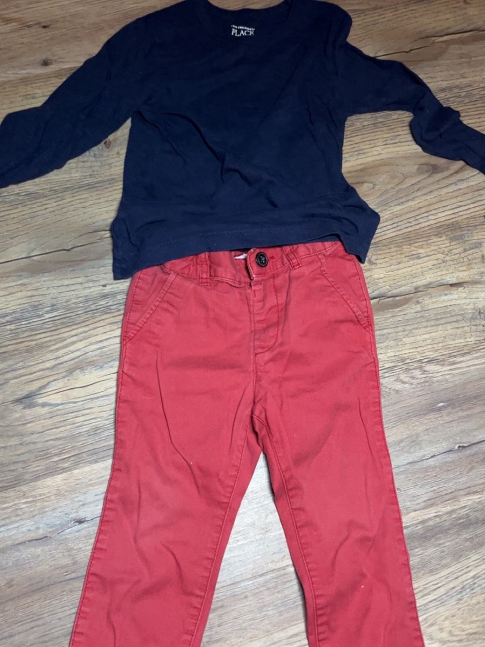 The Children's Place Navy Top with Red Kids Pants